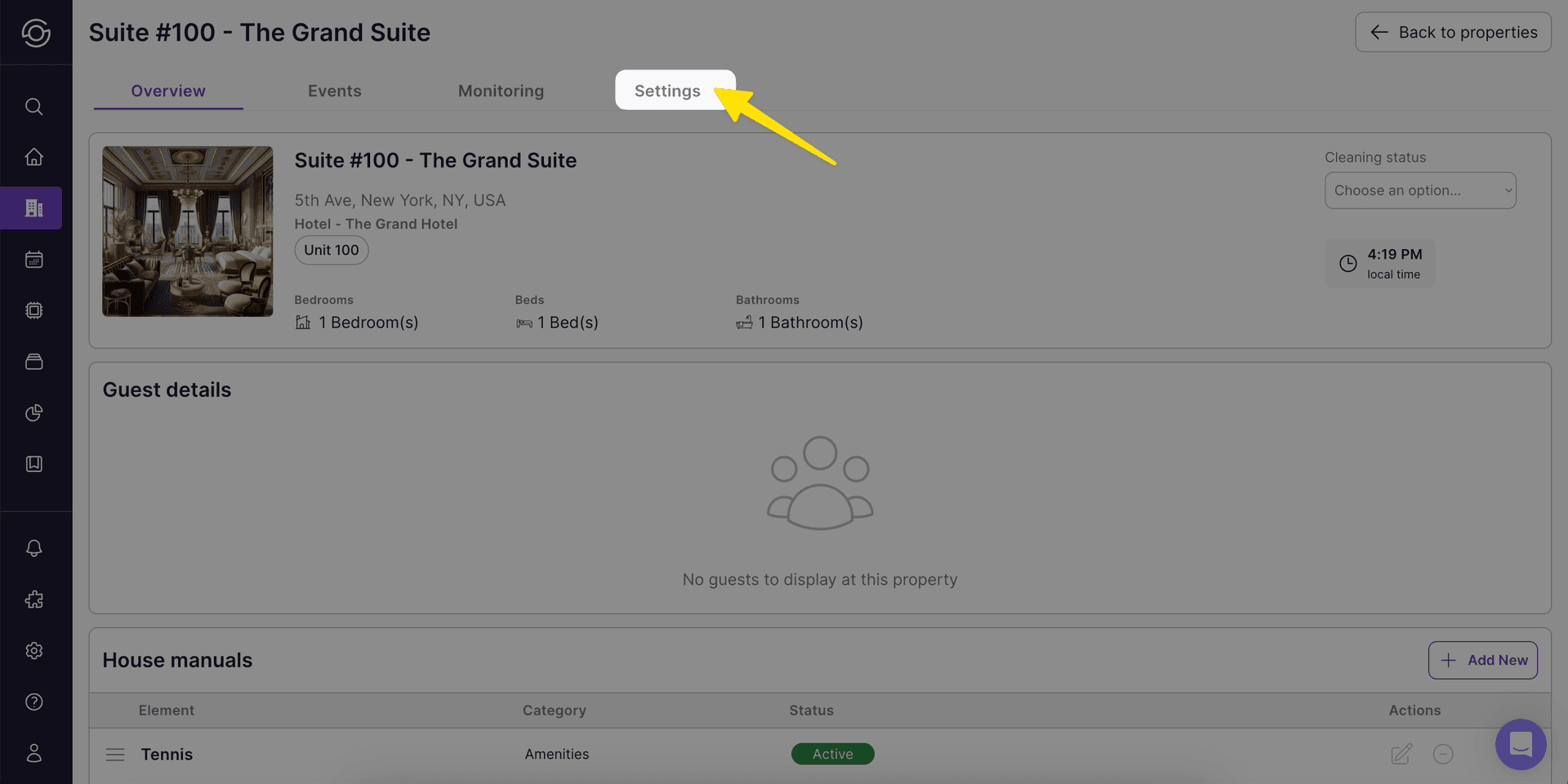 2. Click Settings