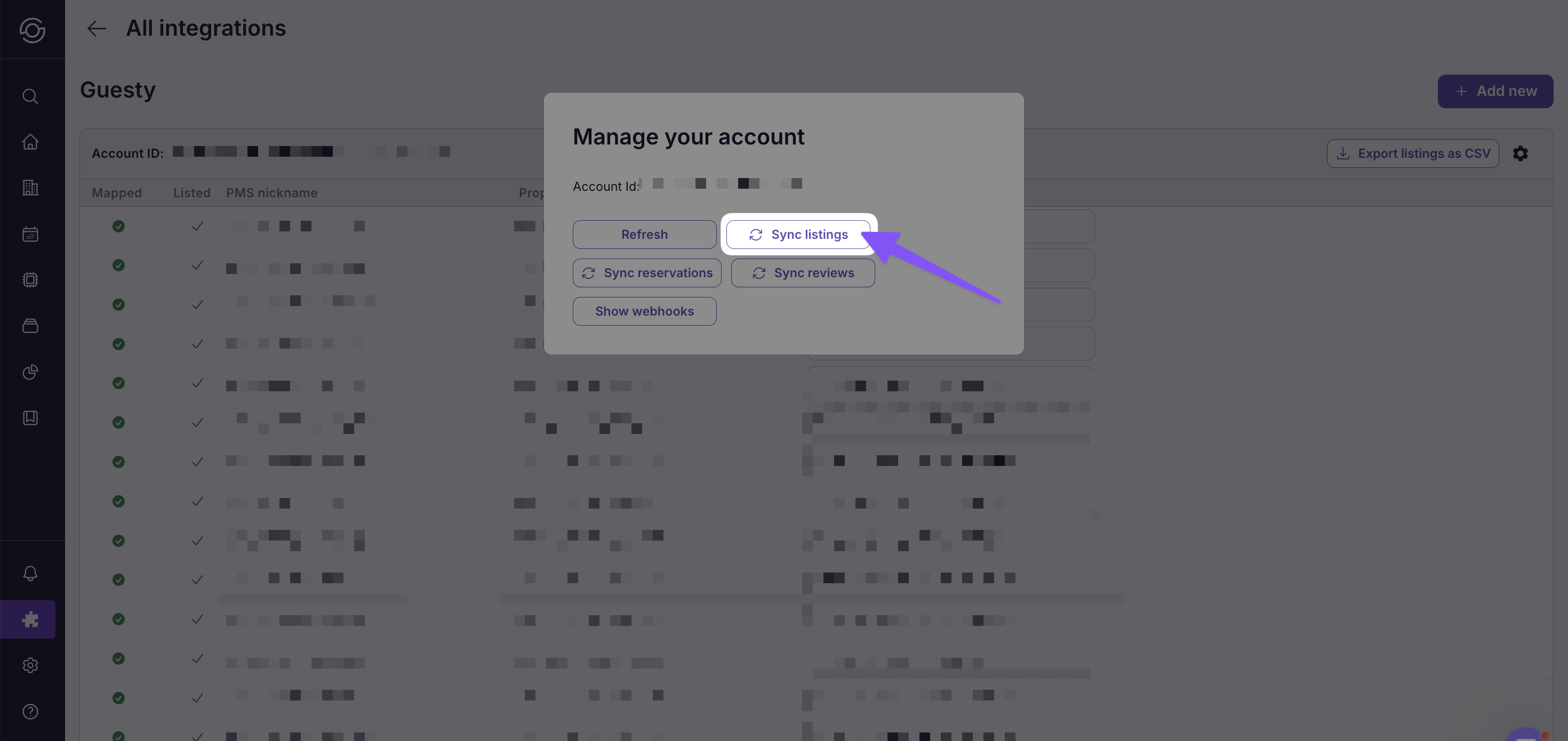Click Sync listings