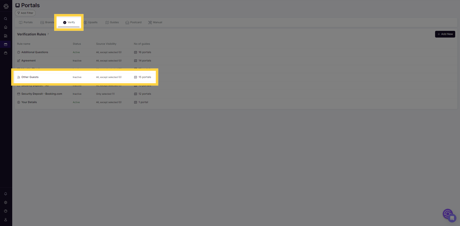 Verify Tab